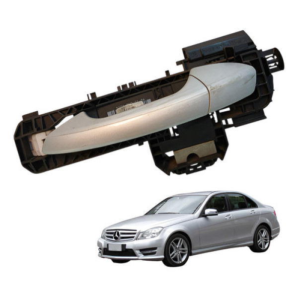 Maçaneta Externa Traseira Esquerda Mercedes C180 2013 2014 Cinza Dianteira