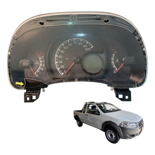 Painel Instrumentos Fiat Strada 1.4 Working 2012 (detalhe) Preto